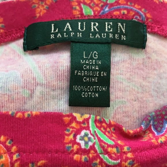Lauren Ralph Lauren Paisley Print Boat-neck Top size Large - Picture 3 of 5